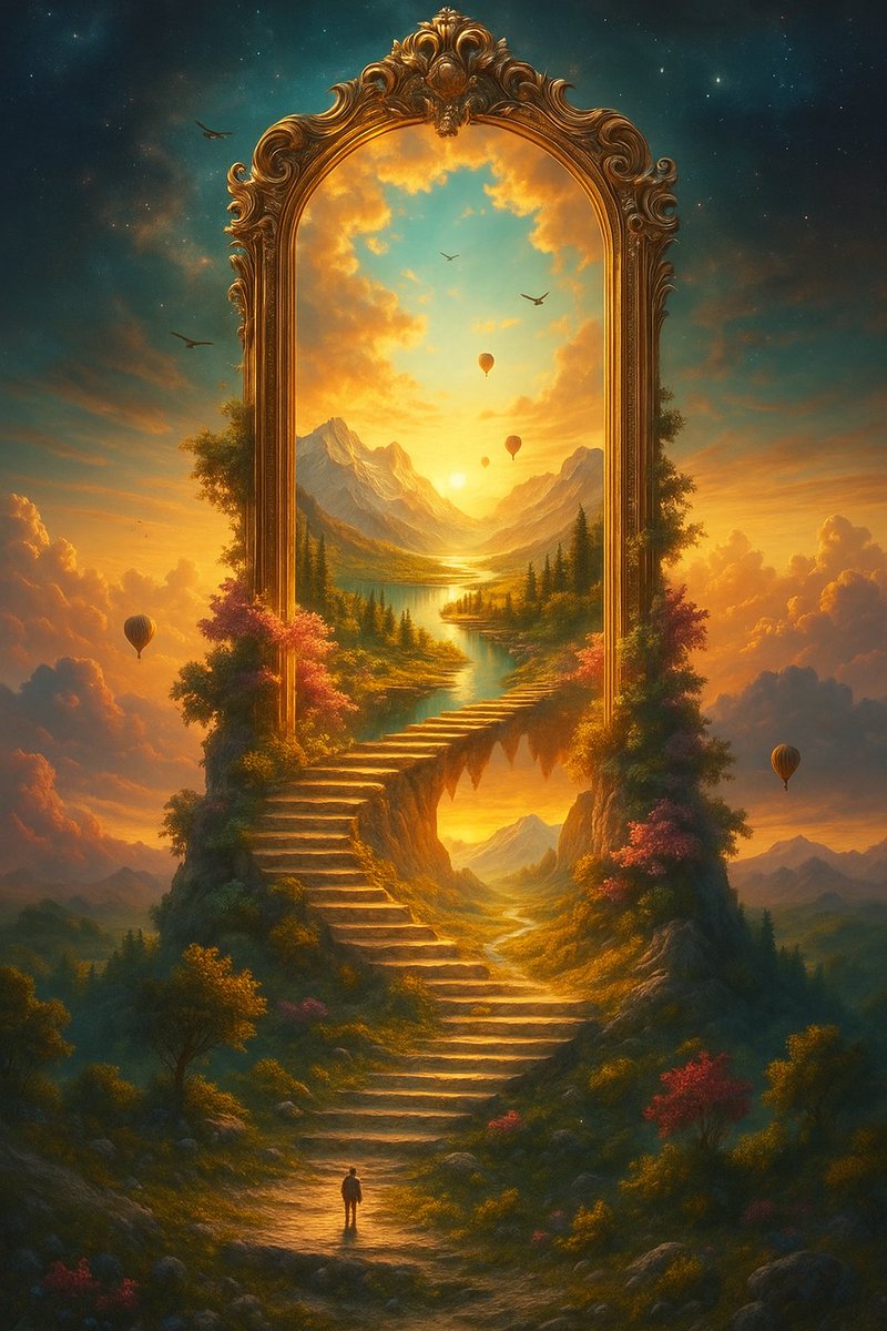 mythoughts_ai's tweet photo. "Every ending opens a doorway, guiding us into the light of new beginnings where hope and good things await."

#AIArt #DigitalArt #FantasyArt #ConceptArt #MysticalDoorway #HeavenlyPath 

#NatureArt #FantasyLandscape #MythicalWorld  #SpiritualJourney  
 #HopefulFuture #ptiveVibes https://t.co/MsDN7vND2M