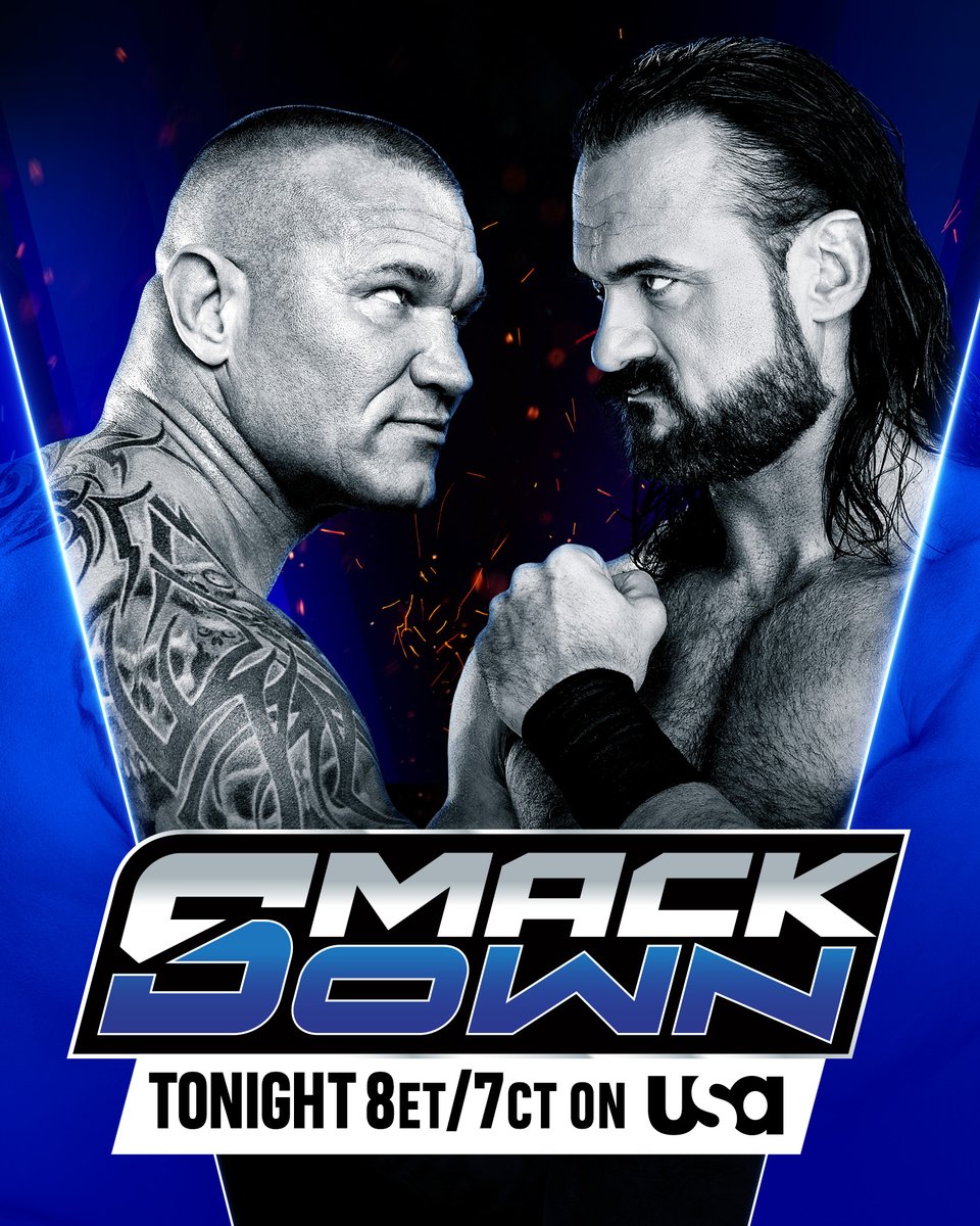 WWE's tweet photo. .@RandyOrton and @DMcIntyreWWE write another chapter in their rivalry when they battle it out TONIGHT on #SmackDown!

📺 8ET/7CT on @USANetwork https://t.co/yHFiaFfcbT