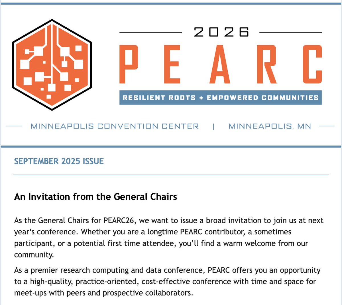 PEARC_Conf's tweet image. The September PEARC26 Newsletter is out! Read it here 👉mailchi.mp/pearc/pearc-26…
Catch up on the latest updates, opportunities to get involved, and committee information as we build toward #PEARC26: Resilient Roots + Empowered Communities!
#ResearchComputing #RCD #HPC