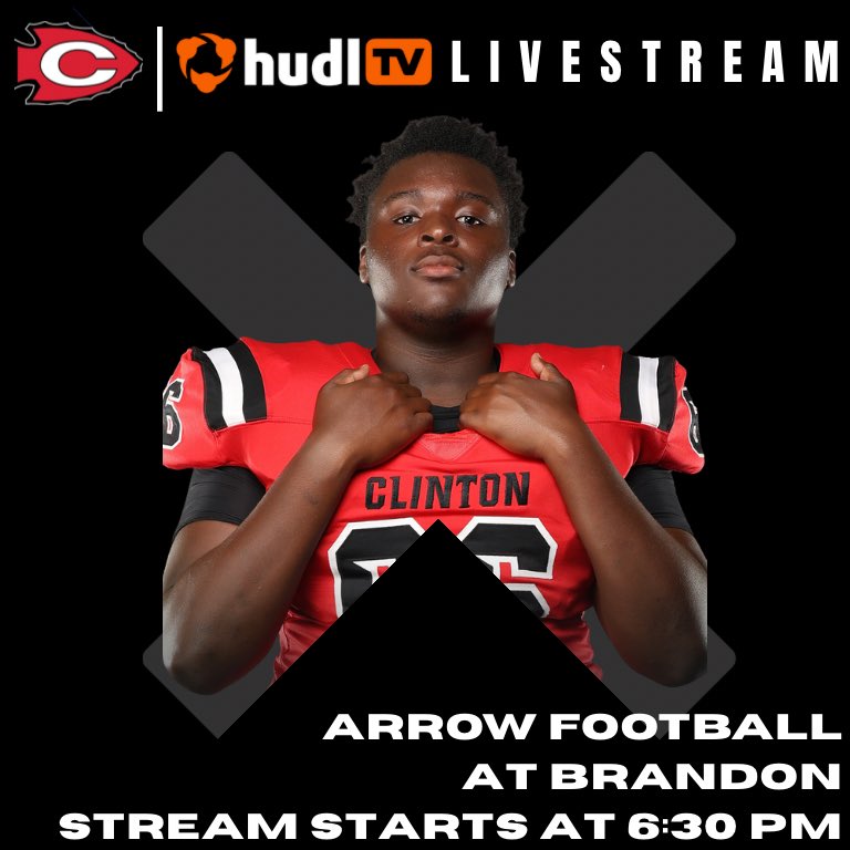 Don’t miss the action! Check out the Clinton-Brandon game on HudlTV tonight.

Livestream 🔗: vcloud.hudl.com/broadcast/embe…