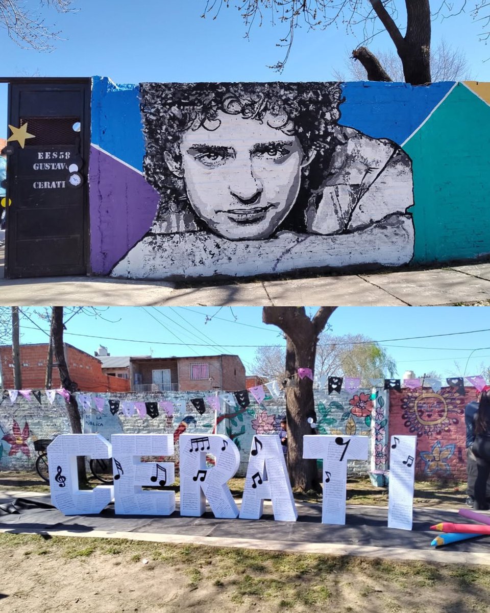 Una nueva escuela lleva por nombre "Gustavo Cerati" 
Se trata de la Escuela Secundaria N°58 del barrio Villa Nueva de Trujui, en Moreno, provincia de Buenos Aires, y el mismo fue elegido por la comunidad educativa. 

Otra más y van...🏫💕