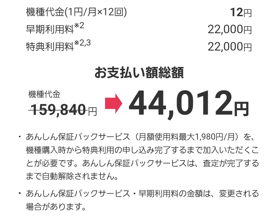 iPhone17なんと月1円！ 早期利用と特典利用で44000円追加 合計44012円🤔