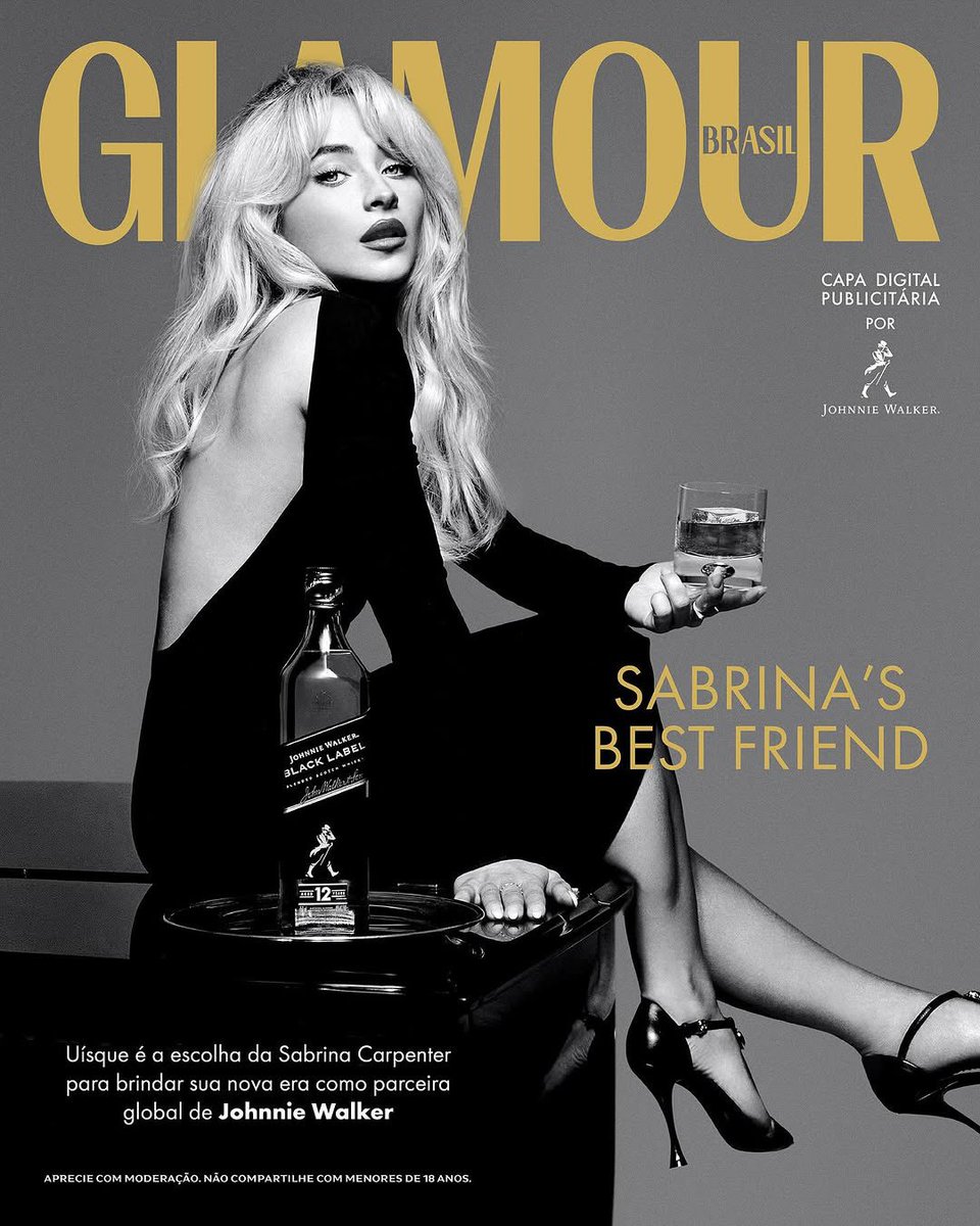 Sabrina Carpenter como capa da revista Glamour Brasil! 🥃🖤

“Uísque é a escolha da Sabrina Carpenter para brindar sua nova era como parceira global de Johnnie Walker”