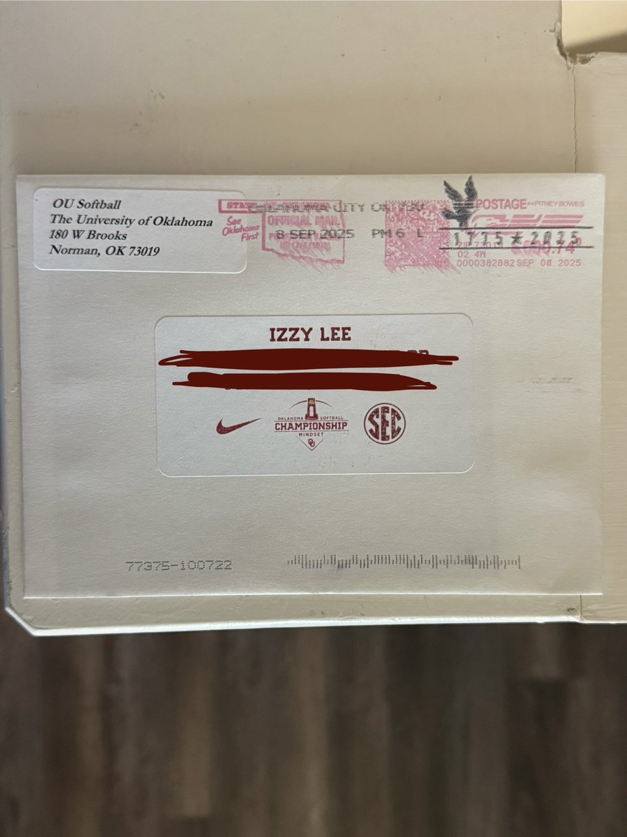 Izzy Lee (@izzyleesoftball) on Twitter photo What a great thing to come home to after a long day at school!!
Thank you <a href="/OU_Softball/">Oklahoma Softball</a> for the mail! I’m so excited for camp in a couple weeks! #Uncommitted2027 #RHP
——
<a href="/GassoPatty/">Patty Gasso</a> <a href="/coachjro/">Jennifer Rocha</a> <a href="/jtgasso/">JT Gasso</a>
——
<a href="/EpicNational18/">Epic National 18U Smith</a> <a href="/Epic__SB/">Scotty Smith</a> What a great thing to come home to after a long day at school!!
Thank you <a href="/OU_Softball/">Oklahoma Softball</a> for the mail! I’m so excited for camp in a couple weeks! #Uncommitted2027 #RHP
——
<a href="/GassoPatty/">Patty Gasso</a> <a href="/coachjro/">Jennifer Rocha</a> <a href="/jtgasso/">JT Gasso</a>
——
<a href="/EpicNational18/">Epic National 18U Smith</a> <a href="/Epic__SB/">Scotty Smith</a>
