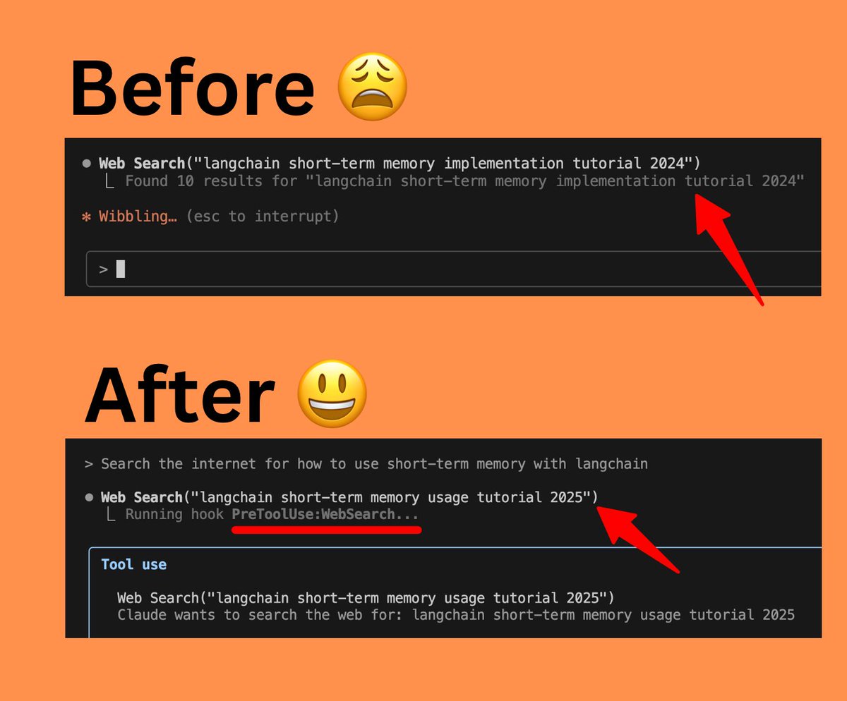 Claude Code keeps adding "2024" to web searches even though we're in 2025, getting stale results.

Built a pre-tool hook that automatically updates search queries with current year:

npx claude-code-templates@latest --hook=pre-tool/update-search-year --yes

Fixes the search