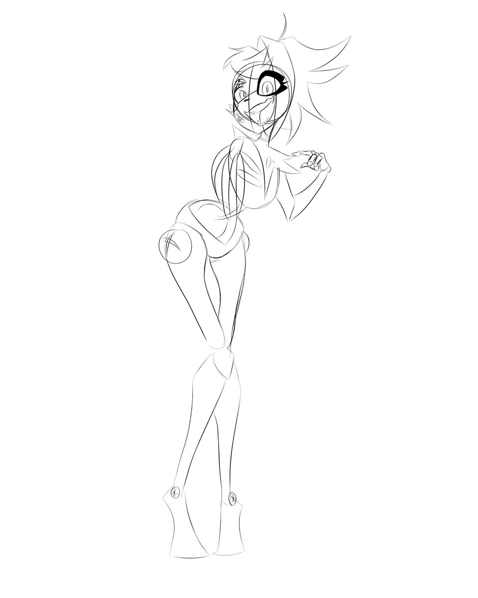 Another Charlie cosplay just for Guinevere..
I won't finish the last sketch, unfortunately I don't know what its full form looks like:(

#CharlieMorningstar #HazbinHotel #KnightsofGuinevere