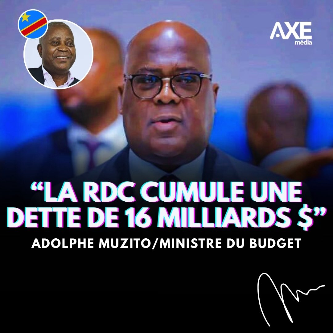 À ce jour, la RDC cumule une dette intérieure et extérieure estimée à 16 milliards de USD.
— Adolphe Muzito, Vice-Premier ministre, ministre du Budget
#AXEmedia 🇨🇩