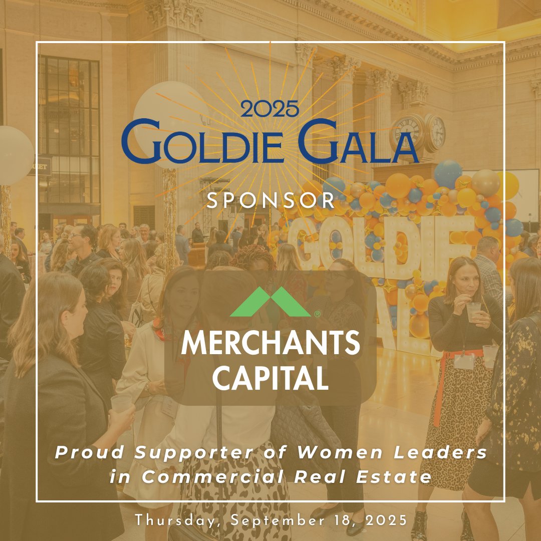 Merchants Capital is a proud sponsor of the 2025 Goldie Gala!​ We are honored to support The Goldie Initiative® and its mission to advance women in CRE through mentorship, scholarships, and leadership development. See you in Chicago next week! bit.ly/3HUTvh9 #GoldieGala