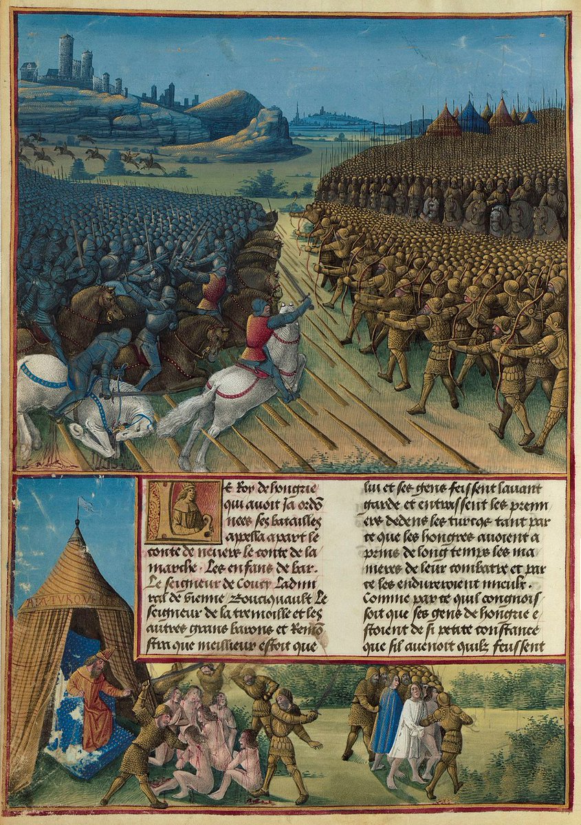 URDailyHistory's tweet photo. 25 Sept 1396: A #Christian crusade led by Hungary, #France and the #Venetian navy is defeated by the #Muslim Ottomans at the Battle of #Nicopolis in northwest Greece. The #Turkish victory cemented Ottoman dominance in the #Balkans and created an increased threat to Central Europe. #history #OTD #HistoryMatters #ad https://t.co/lM2mf2Ox4Q