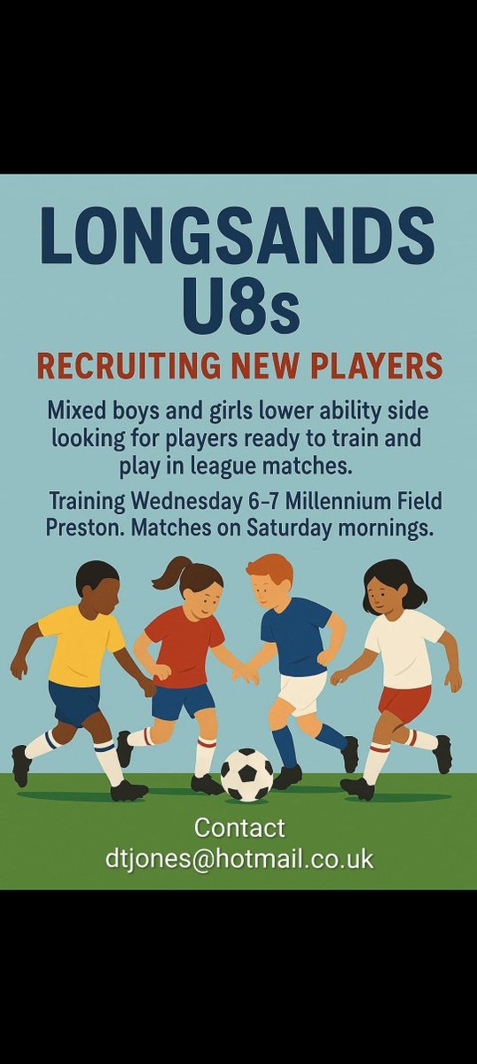If anyone's looking to get there child into football my sons team in Preston is taking low ability players on.
