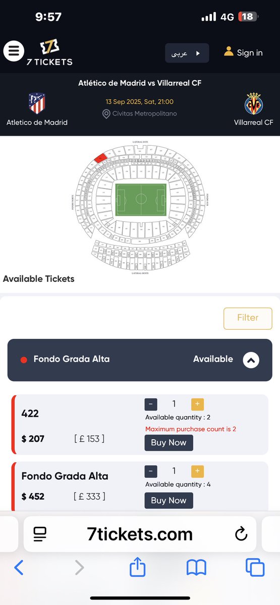 تذاكر مباريات الغد ان شاء الله متوفرة في موقعنا
ارسنال &amp; فورست

7tickets.com/en/match/view/…
فولهام &amp; ليدز

7tickets.com/en/match/view/…
اليوفي &amp; الانتر

7tickets.com/en/match/view/…
هايدنهام &amp; دورتموند

7tickets.com/en/match/view/…
البايرن &amp; هامبورغ

7tickets.com/en/match/view/…
فيورنتينا &amp; نابولي
