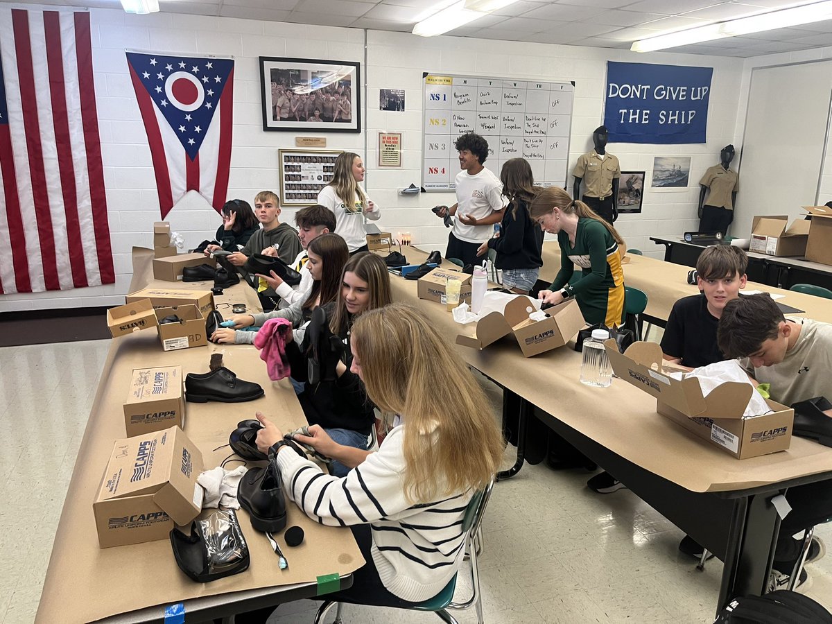 NS 1 had Shoe shine 101 today and can’t wait to show off their skills. #SteeleNNDCC