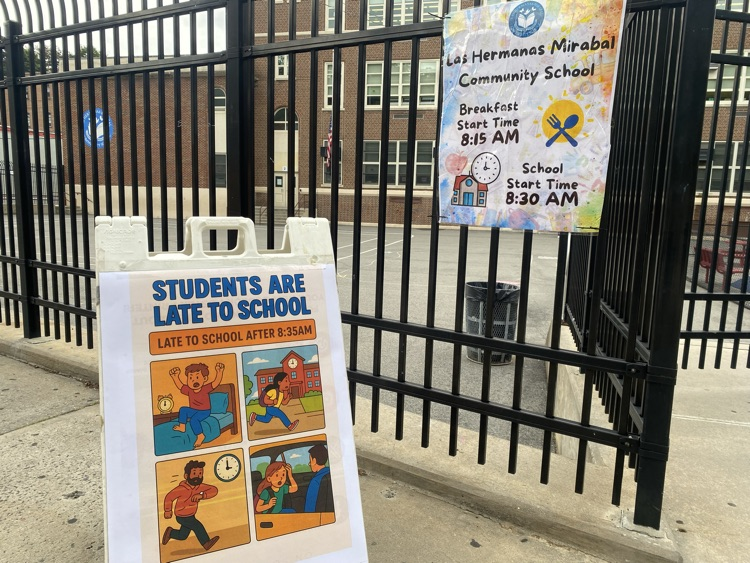 Las Hermanas Mirabal Community School (@mirabal_school) on Twitter photo Hello LHMCS parents we are asking you to please take advantage of our breakfast program and ensure your child is at school before 8:35am.
“Every Student Every Classroom Every Day“
<a href="/AnibalSolerJr/">Aníbal Soler, Jr.</a>
@akeemjamal
<a href="/RcollinsJudon/">RoseAnne Collins-Judon</a>
<a href="/YonkersSchools/">Yonkers Public Schools</a>
<a href="/MayorMikeSpano/">Mayor Mike Spano</a>
<a href="/yft860/">Yonkers Federation Of Teachers</a>
<a href="/LissetteCC13/">Lissette María-Colón Collins</a> Hello LHMCS parents we are asking you to please take advantage of our breakfast program and ensure your child is at school before 8:35am.
“Every Student Every Classroom Every Day“
<a href="/AnibalSolerJr/">Aníbal Soler, Jr.</a>
@akeemjamal
<a href="/RcollinsJudon/">RoseAnne Collins-Judon</a>
<a href="/YonkersSchools/">Yonkers Public Schools</a>
<a href="/MayorMikeSpano/">Mayor Mike Spano</a>
<a href="/yft860/">Yonkers Federation Of Teachers</a>
<a href="/LissetteCC13/">Lissette María-Colón Collins</a>