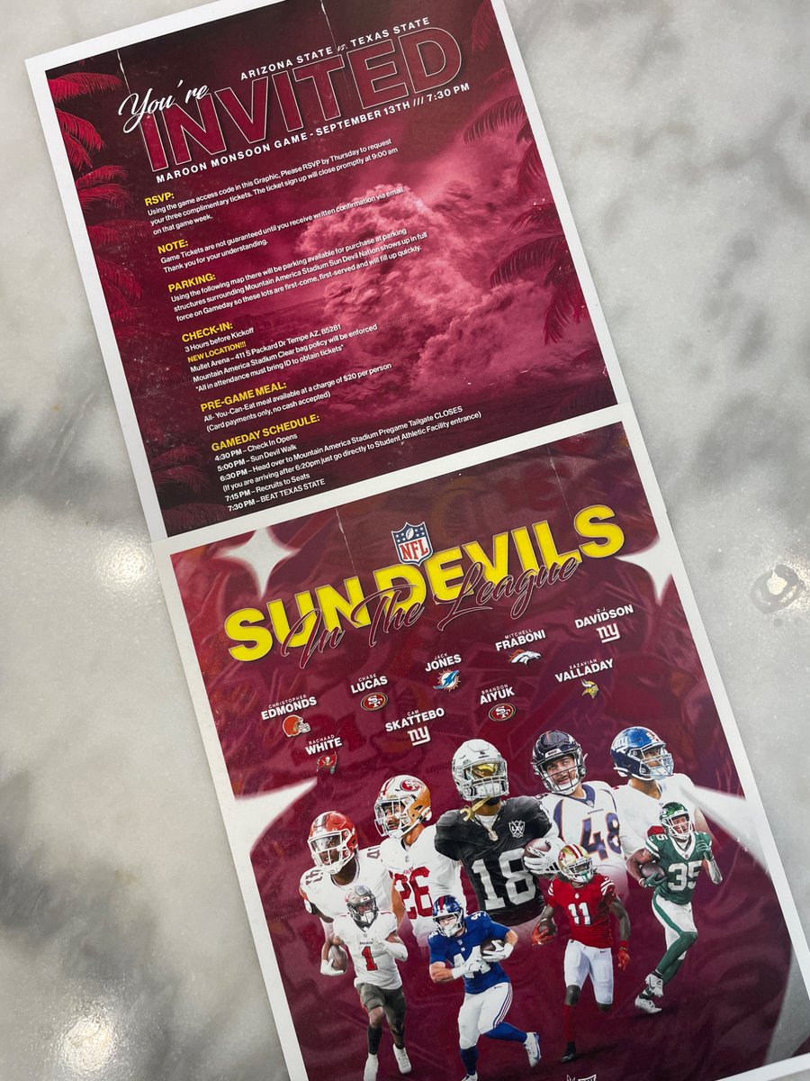 📍🔱 I’ll be in Tempe tomorrow. Let’s Go <a href="/ASUFootball/">Sun Devil Football</a>!!
 #ForksUp 🔱 #ActivateTheValley <a href="/KennyDillingham/">Coach Dillingham</a> 
<a href="/CoachMohns/">Jason Mohns 🔱 🏈</a> <a href="/CoachOmura/">Josh Omura</a> <a href="/Trent_Birch/">TB</a> <a href="/BrandonHuffman/">Brandon Huffman</a> <a href="/BlairAngulo/">Blair Angulo</a>
<a href="/missionfootball/">MissionViejoFootball</a>  <a href="/diablocjohnson/">Chad Johnson</a> <a href="/DevilsDigest/">DevilsDigest.com</a>