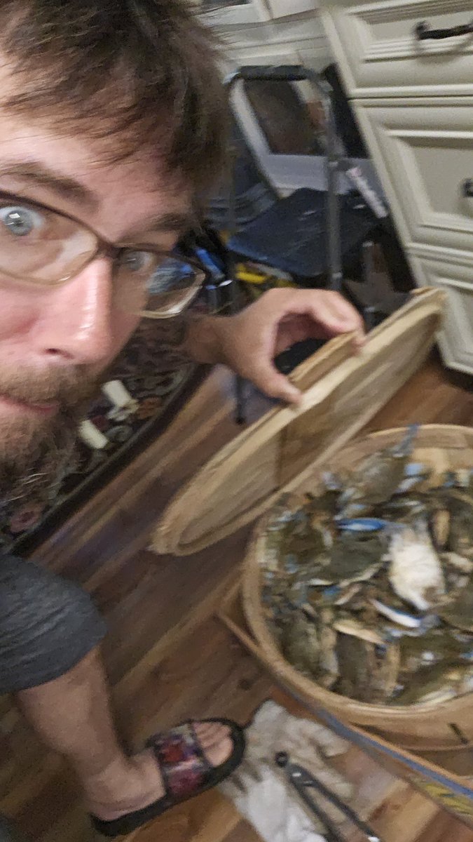 First podcast then steaming a bushel of crabs👀👀