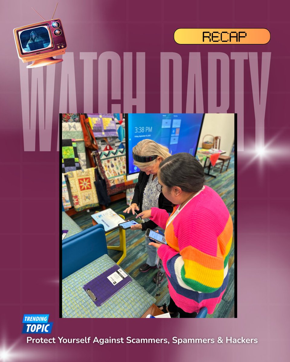 BBCityLibrary's tweet image. Some tuned in online, others joined us in the library—everyone walked away with tips on protecting themselves from scammers, spammers, and hackers. 💻🔒 

#LibraryPrograms #CyberSafety