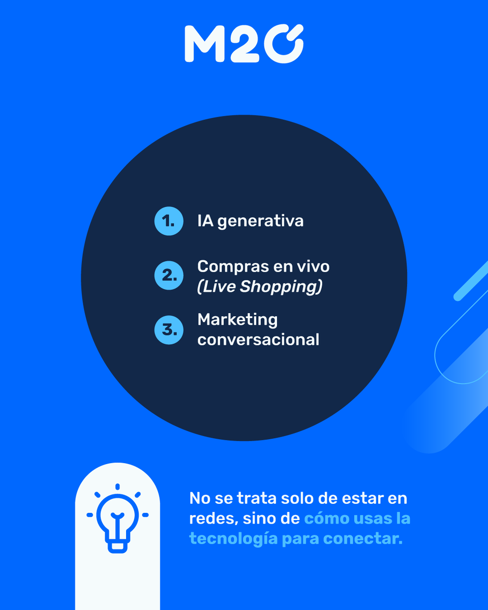 M2OSoluciones's tweet image. 🚀 ¿Qué está marcando el rumbo del marketing en 2025?
Estas 3 tendencias ya no son futuro… son presente:

1️⃣ IA generativa
2️⃣ Compras en vivo (Live Shopping)
3️⃣ Marketing conversacional