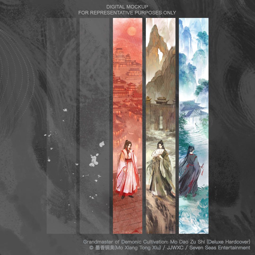 gomanga's tweet image. New #danmei reveal! ✨ Check out the new dust jacket and cover for the Vol. 3 deluxe hardcover rerelease of GRANDMASTER OF DEMONIC CULTIVATION: MO DAO ZU SHI by Mo Xiang Tong Xiu (#MXTX)! #SevenSeasDanmei #MDZS

Pre-orders LIVE!
sevenseasentertainment.com/books/grandmas…

Retailer links below: