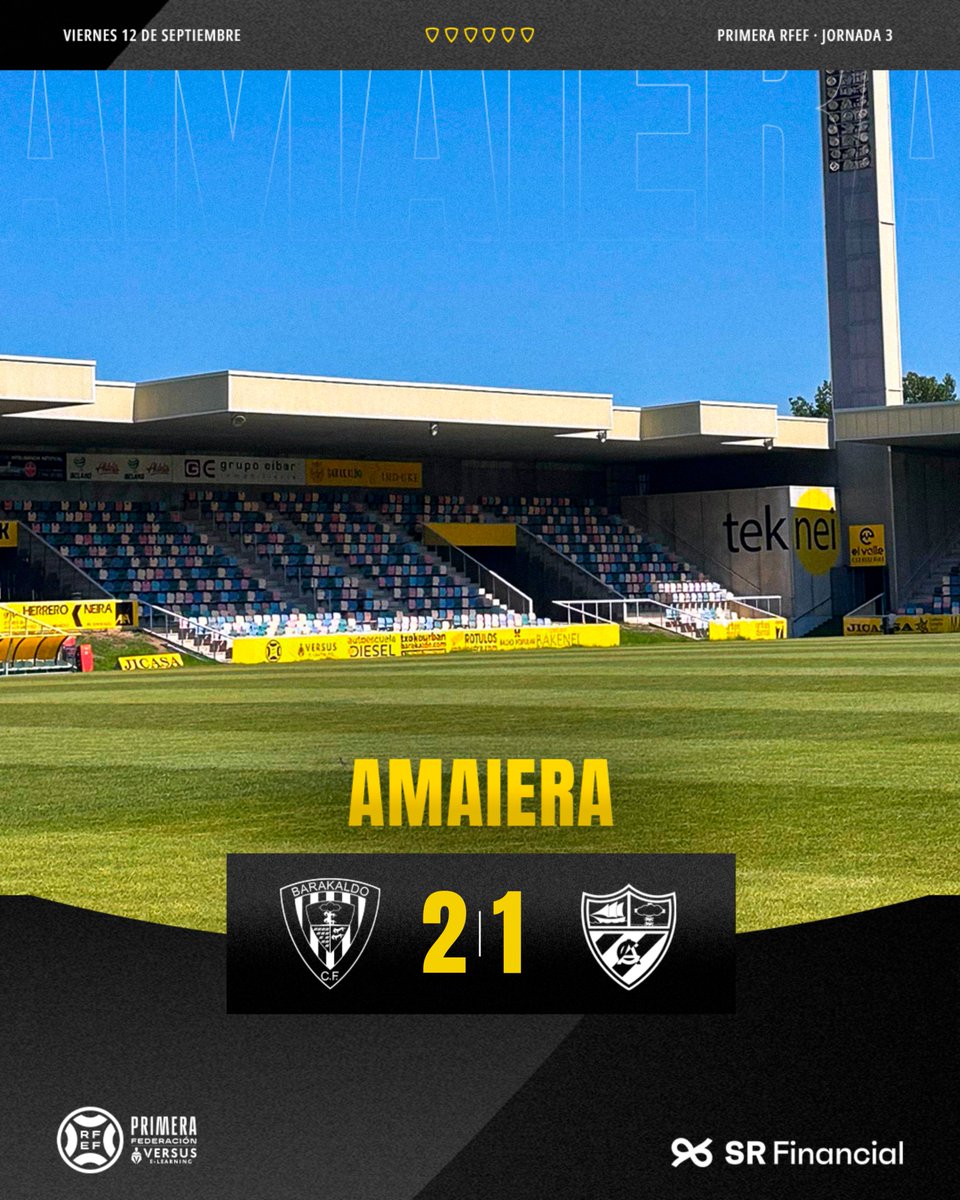 BarakaldoCF's tweet photo. 🔚 AMAIERAAAA!

@BarakaldoCF 2-1 @arenas_club1909 

⚽ Huidobro y Oier López

#BarakaArenas #GoazenBaraka https://t.co/S1sfAM5KHX
