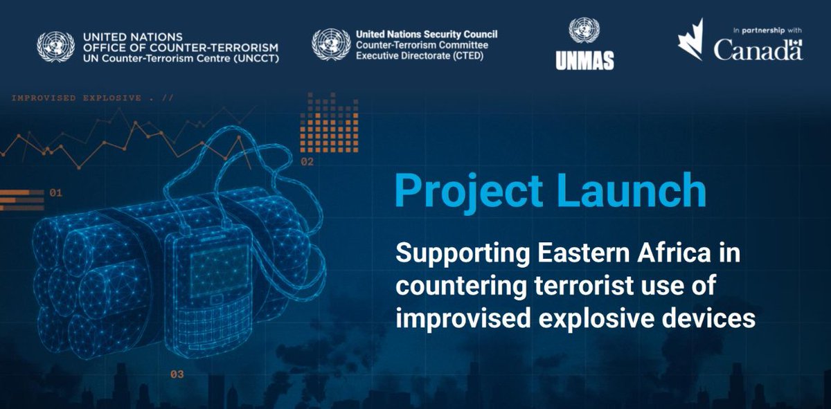 UNMAS's tweet photo. On 11 Sept, @UNMAS &amp; @UN_OCT launched a 3-year project to help Kenya, Somalia &amp; Uganda counter terrorist use of IEDs. Funded by @CanadaDev, it will strengthen laws &amp; build national capacity to prevent &amp; respond to IED threats. #CounterTerrorism #IEDMitigation https://t.co/Nb6dnZIvb1