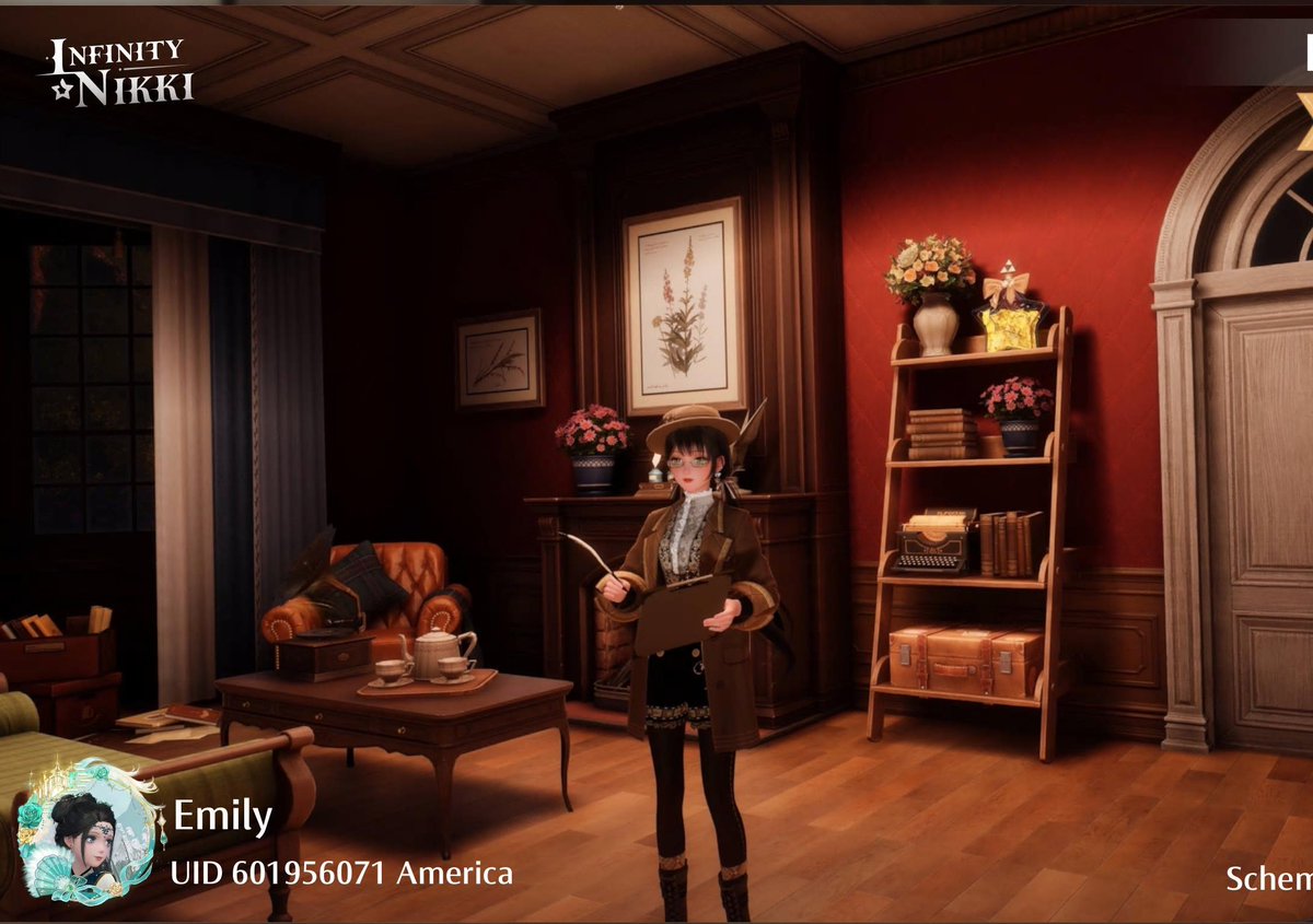 This is my first Infinity Nikki post on Twitter, I don't know if there's a big community here? Here's my latest outfit with the vest from the construction ability, I just wish she could pose with her notepad and plume it's so cute. #InfinityNikki #infinitynikkitwt