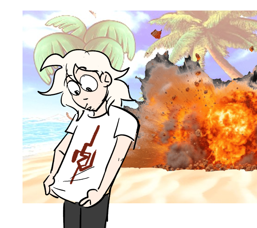 nagito komaeda puts on a new shirt. millions dead.