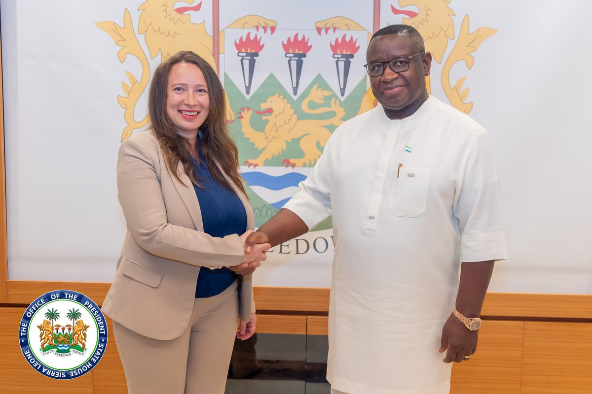 I met with the Ambassador of Arab Republic of Egypt to Sierra Leone, H.E Rasha Soliman Mohi Eldin Soliman, at State House today. 

I conveyed my greetings to President Abdel Fattah El-Sisi and appreciated the invitation to the Grand Egyptian Museum's inauguration.