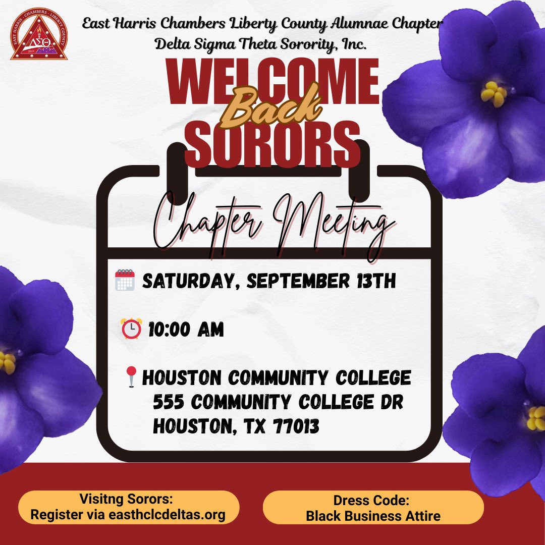 We welcome you to join us tomorrow. We’re looking forward to an IMPACTful sorority year. #EastHCLCDeltas #DST1913

*Delta Sigma Theta Members Only*