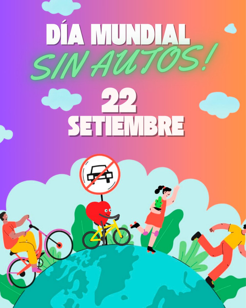 Día Mundial Sin Autos 💕 Semana del Corazón
22 de setiembre #22s #dmsa #dmsa2025 #díamundialsinautos
21hs Plaza Independencia
Dj Beve

¡Nos vemos en las calles con el corazón rodando!