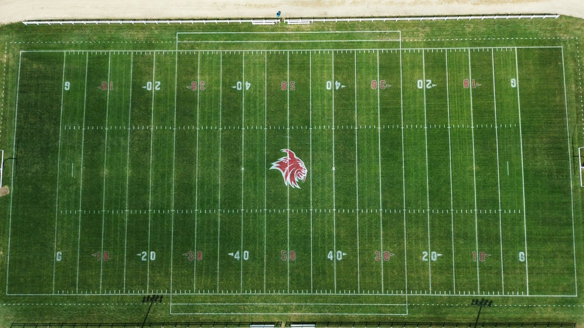 All ready to go for the <a href="/NL_LynxFB/">Lynx Football</a> home opener vs. East Marshall - 7:00 p.m. kickoff time.  Thanks to <a href="/NorthLinnFFA/">North Linn FFA</a> for the drone photos!