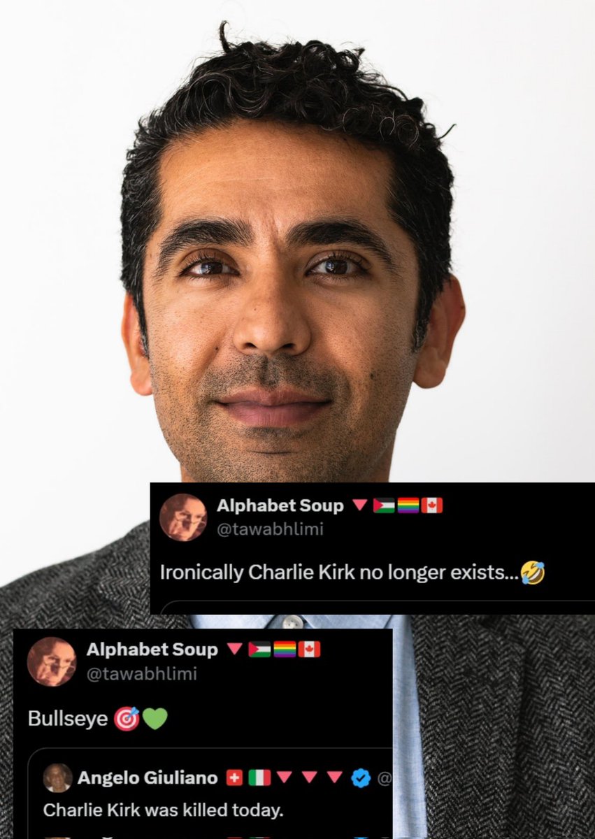 truckdriverpleb's tweet image. Tawab  Himli an assistant professor at the University of Calgary on the death of Charlie Kirk

These are the radical professors brainwashing our kids 

Should he be fired?