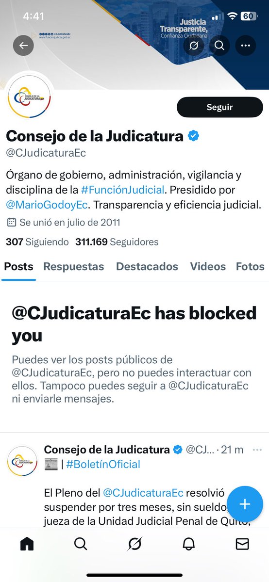 En lugar de bloquear jueces corruptos, me bloquea a mi jajajajajajjaja
<a href="/CJudicaturaEc/">Consejo de la Judicatura</a> 🤡🤡🤡