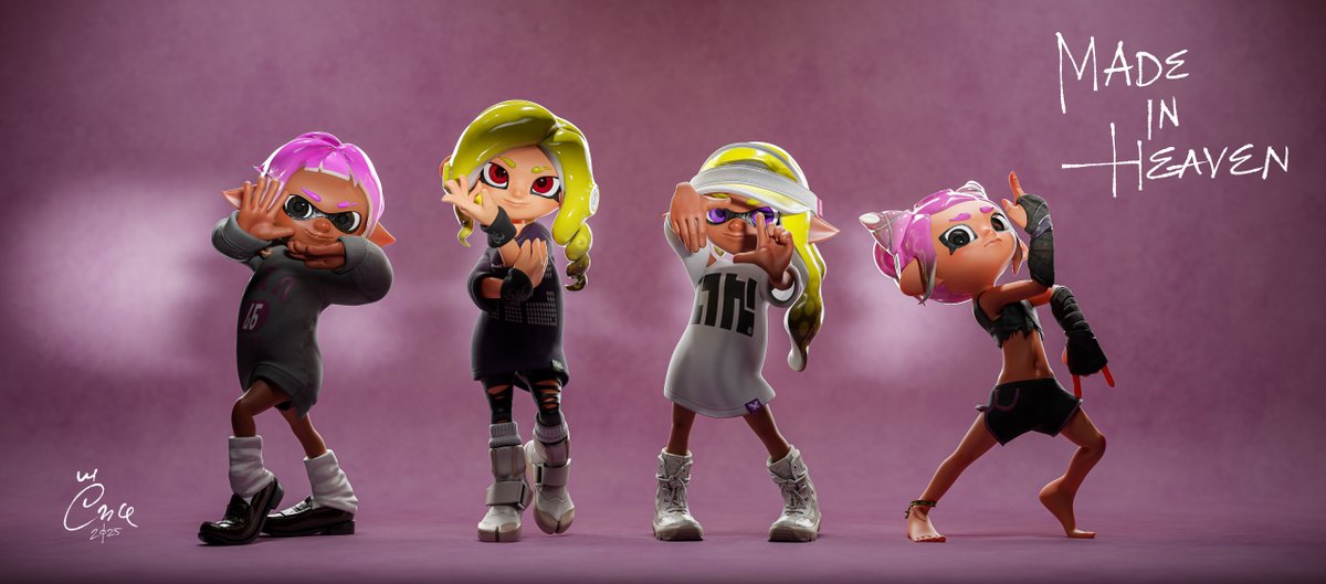 Full team renders, with an alternate "off-camera practice" shot for Made in Heaven.

Tried something a little bit different for this to incorporate portrait photography and a little bit of "life". 🦑🐙