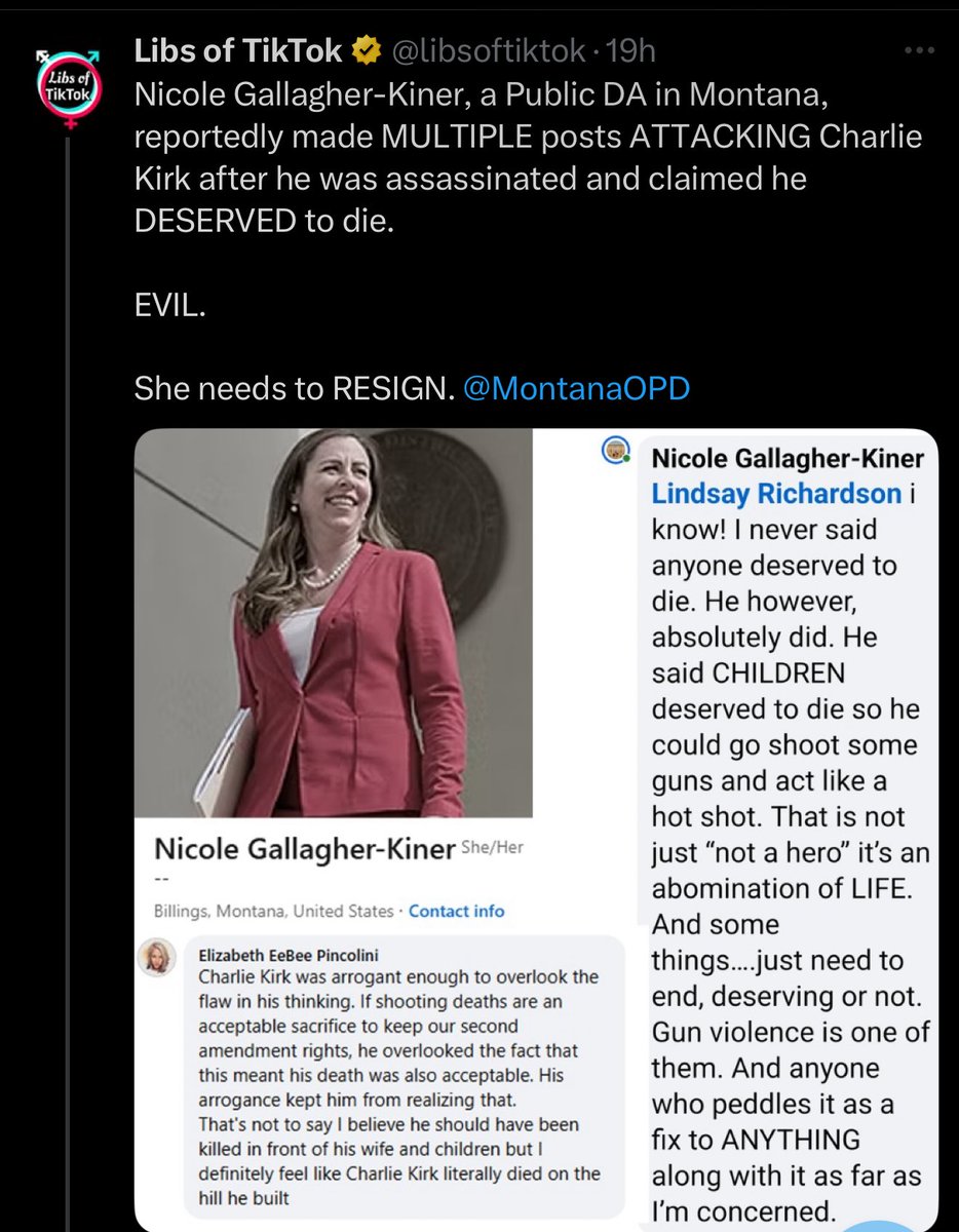 2APartPicker's tweet photo. @GovGianforte You should interject into this DA’s position she currently holds. This isn’t the Montana I want to live in if these people are allowed to say such evil without repercussions. https://t.co/wfzUW48TpE