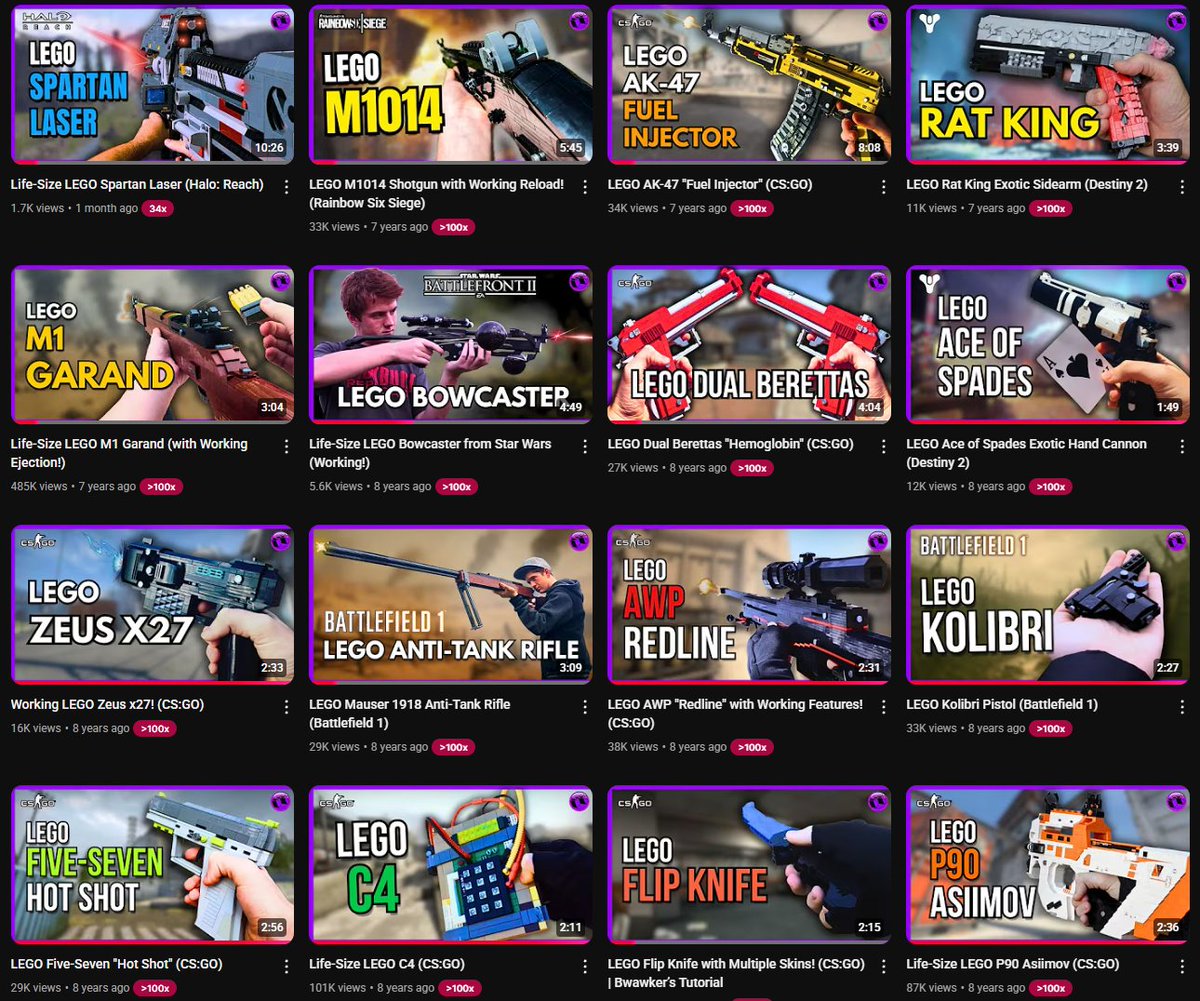 Out with the old, and in with the new! While I'm working on a couple upcoming videos, I figured it was about time to revamp the thumbnail game for all my old builds.

Playlists are now organized by game/franchise to binge-watch all the nostalgic vids from almost 10 years ago!
