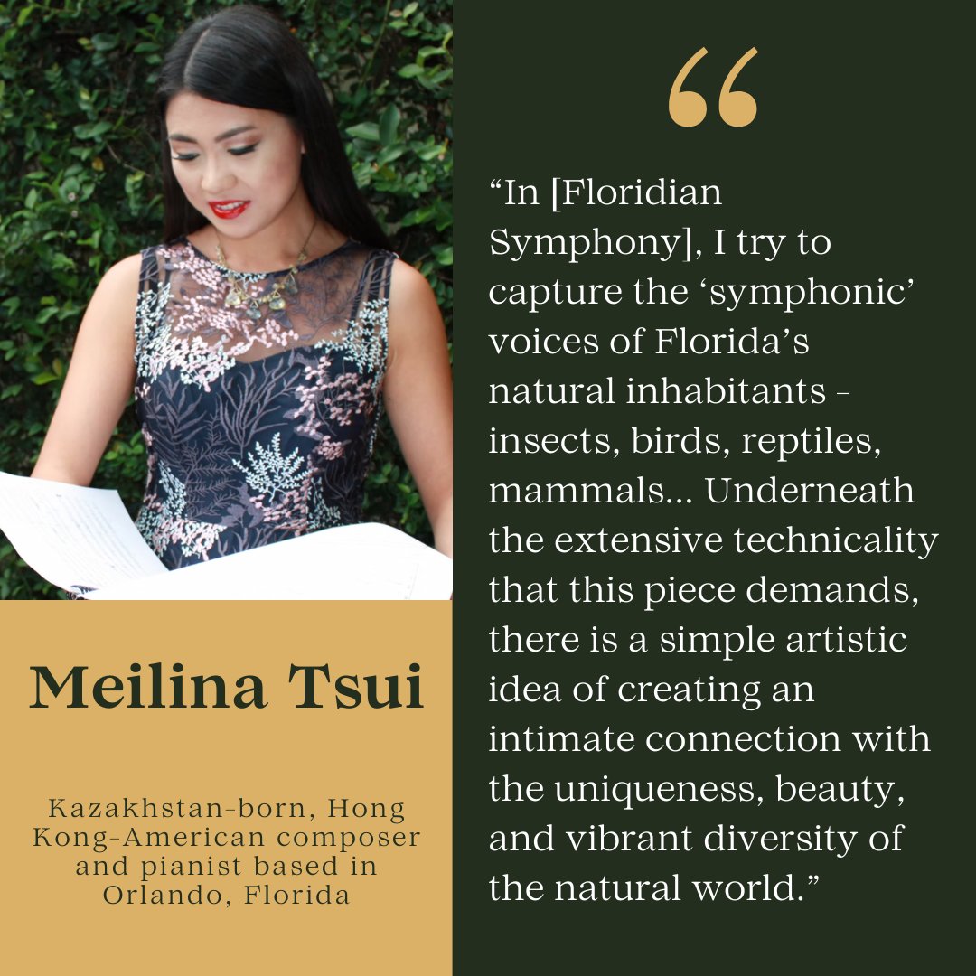 While everyone is familiar with the music of “The Lion King” and the work of Hans Zimmer, we have chosen to round out the program of our "Resurrection" performance with a piece by emerging composer Meilina Tsui. Her “Floridian Symphony” is quickly putting her name on the map of