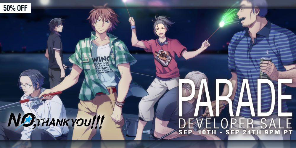 Fully uncensored gay sex? ✅
Bisexual protagonist? ✅
Body hair toggles? ✅

Yes, please! 👏👏

Get NO, THANK YOU!! today and save 50% on MangaGamer and Steam!
🔗MG: mangagamer.com/r18/detail.php…
⚙️Steam: store.steampowered.com/app/975000/NO_…