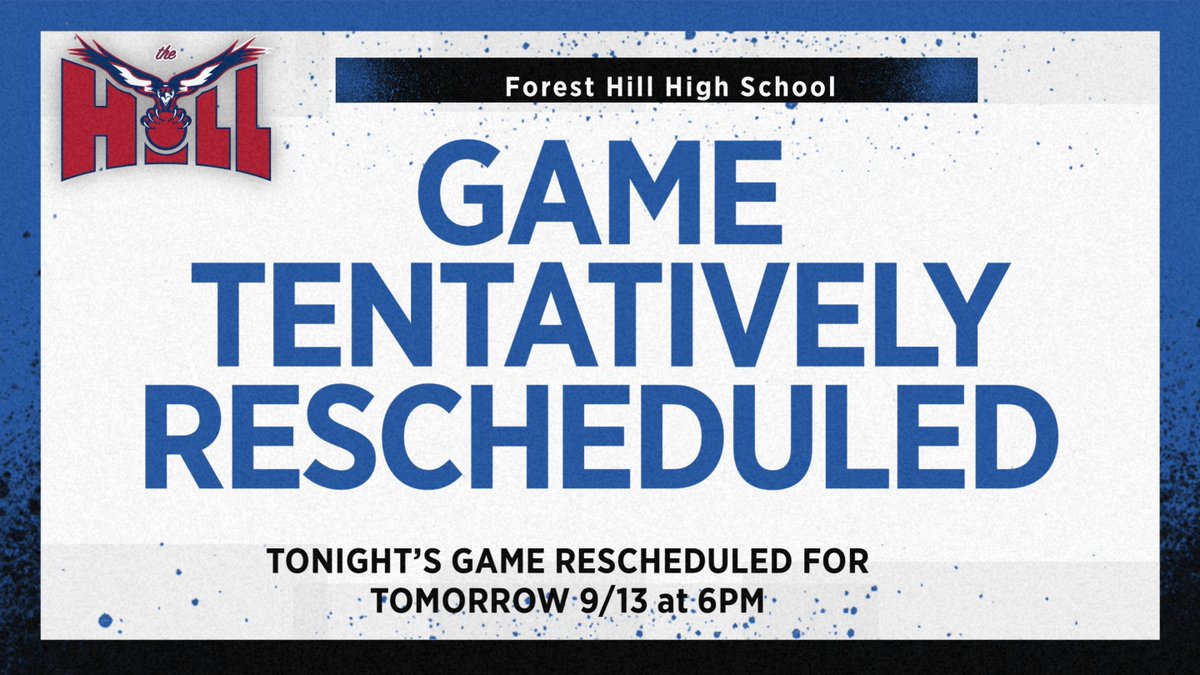 Tonight's game has tentatively been rescheduled for tomorrow due to inclement weather.