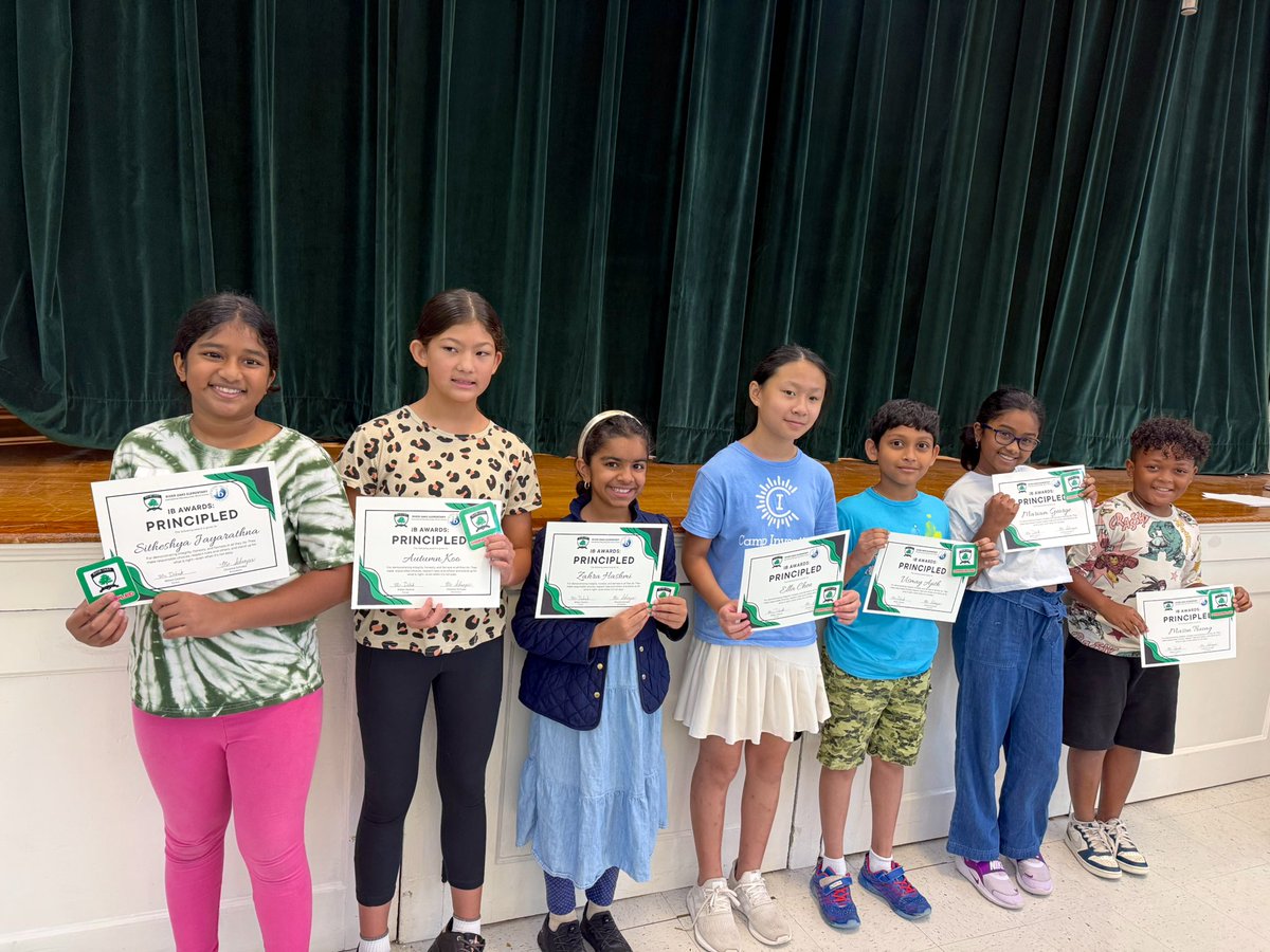 🎉 Congratulations to our 4th and 5th-grade IB Assembly Principled Award winners! You show honesty, integrity, and responsibility every day!💚🤍<a href="/vflores2323/">Vanessa Flores-Klementich</a> <a href="/c_schoaps/">Christine Schoaps</a> #TheIBWay#principled