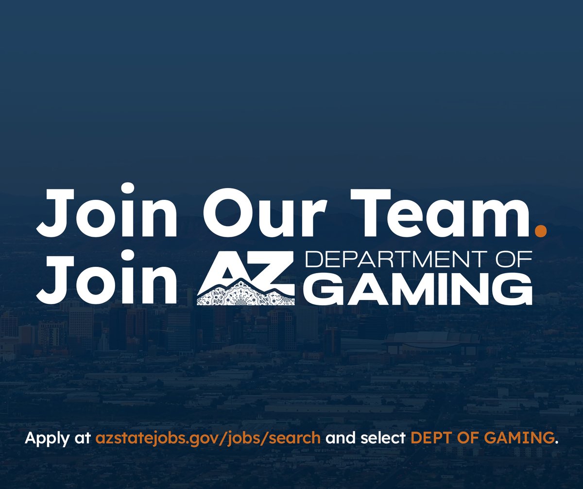📢 ADG currently has 4 open positions  ⤵️

🩺 Veterinary Assistant - Open until filled
🤝 Racing Safety Steward -  Open until filled
🔎 Special Agent - Open until filled
🎰 Games &amp; Systems Analyst -  Closes 9/19

📲 Apply today: azstatejobs.gov/jobs/search ➡️ "DEPT OF GAMING".