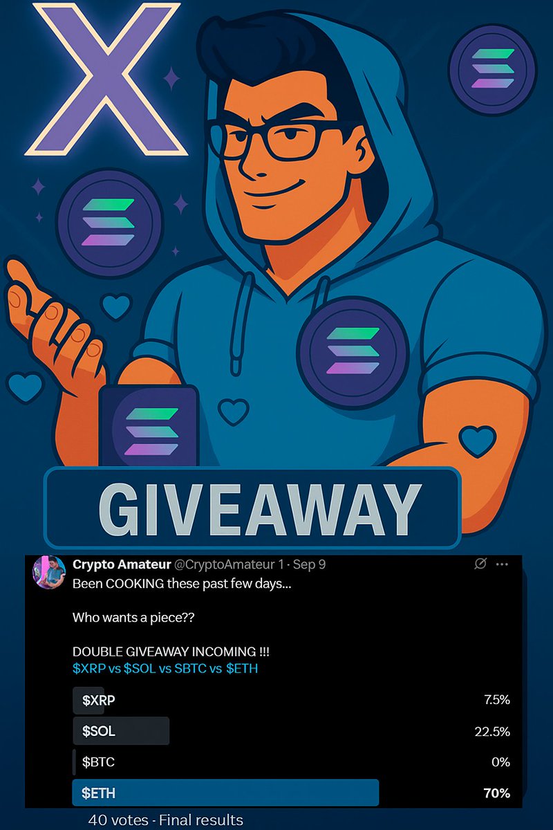 Crypto Amateur (@cryptoamateur_1) on Twitter photo AS PROMISED $SOL came 2nd place in the poll...
SO, 0.5 $SOL from my wallet will be given away to a lucky follower!!
- Drop the addy ❤️+🔁
-Follow <a href="/CryptoAmateur_1/">Crypto Amateur</a>
-Ends in 48hrs⏰⏰ AS PROMISED $SOL came 2nd place in the poll...
SO, 0.5 $SOL from my wallet will be given away to a lucky follower!!
- Drop the addy ❤️+🔁
-Follow <a href="/CryptoAmateur_1/">Crypto Amateur</a>
-Ends in 48hrs⏰⏰
