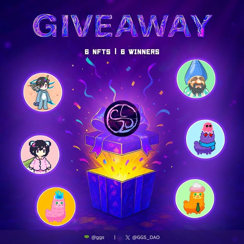 🌟 NFT GIVEAWAY 🌟

🎁 6 NFTs
🏆 6 Winners

🔸 Like &amp; Repost
🔸 Follow: <a href="/GGS_DAO/">GGS DAO</a> 
🔸 Tag 3 Friends

🗓️ Winners will be announced on Thursday

GGS and Good Luck ✨