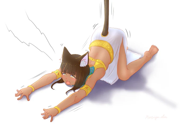 褐色エジプト猫耳ロリ。