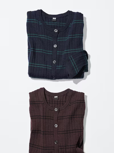 ねむページ 未使用に近い】UVカットVネックカーディガンユニクロ ベージュ S