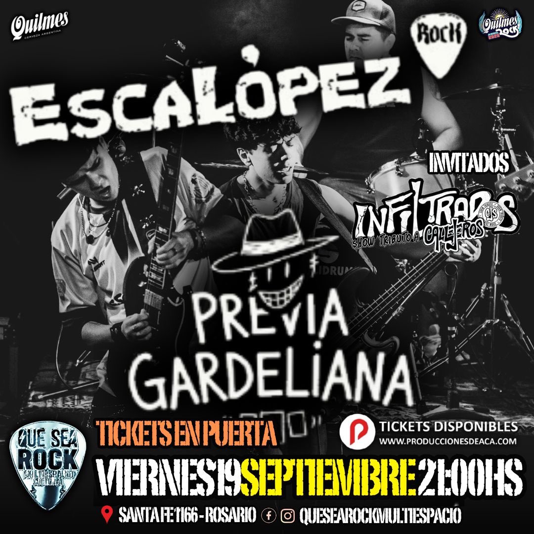 EscaLopezRock's tweet photo. ROSARIO📍 nos vemos este viernes 19 en Que Sea Rock
 Previa de @LosGardelitosOf ❤️ con Infiltrados
🎫Entradas en https://t.co/S6cicWggQC https://t.co/68fRtM4SHr