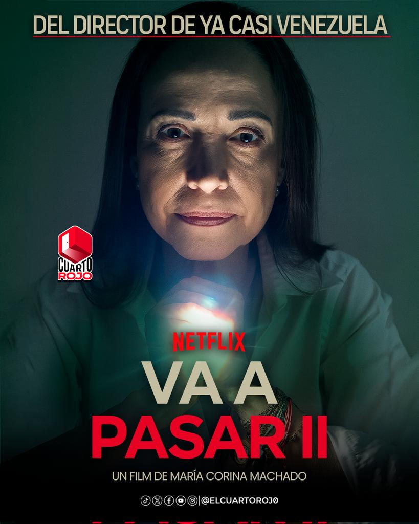 #Atención Netflix espera romper taquillas con el nuevo film de Maria Corina Machado.

De los mismos creadores de "Ya Casi Venezuela" nos llega "Va a pasar" ✅️

No nos hacemos responsables por susceptibilidades y engaño.

#12sept
