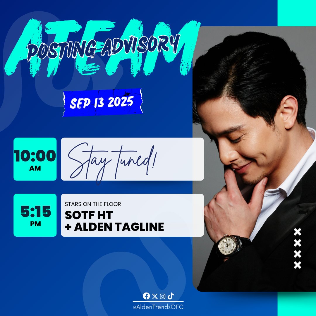 AldenTrendsOFC's tweet photo. It's going to be a multitasKING DAY today once again! 💪🏻

Before we do our trending party for Stars On The Floor, stay tuned to our FIRST trending party happening later at 10AM to celebrate another blessing of our dear ALDEN RICHARDS! 🙏🏻

Watch out for the tags that we will release later, and let's all celebrate and show our support 🥰

ALL for ALDEN...ALWAYS and in ALL WAYS! 💙

@aldenrichards02 
#ALDENRichards