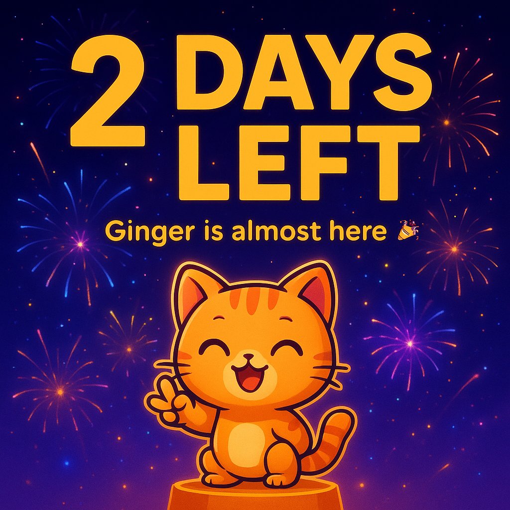 Ginger_GNGR's tweet photo. “🚨 Just 2 days left until Ginger arrives 🐱✨ The countdown is heating up!
https://t.co/btIzP8G1l3
#Community #Telegram #GingerTheCat #MemeCulture
#CuteCat #Vibes #CountdowntoChristmas https://t.co/PVaudAtATk