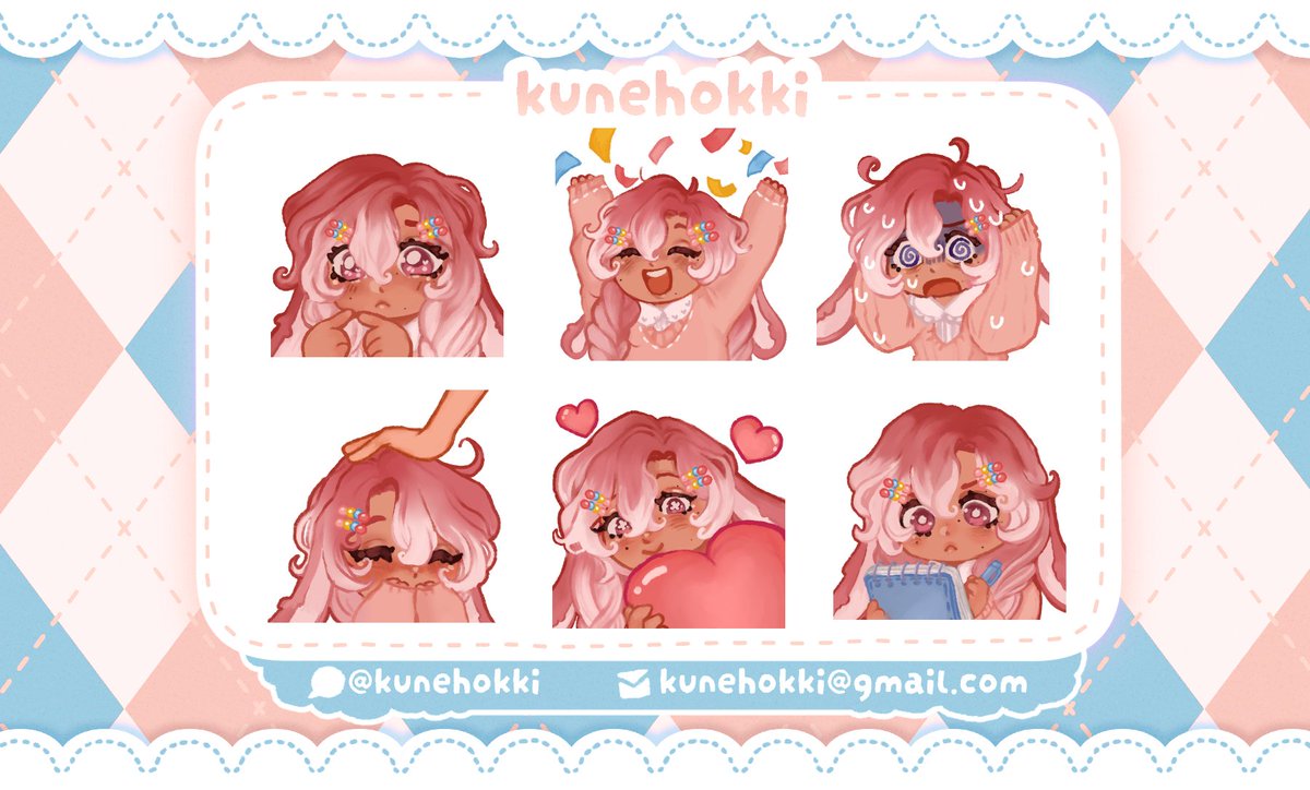 a showcase for some emotes i made for my twitch chat! hope to make more in the future ₍ ᐢ. .ᐢ₎🩷!!

#emoteartist #twitchemotes
