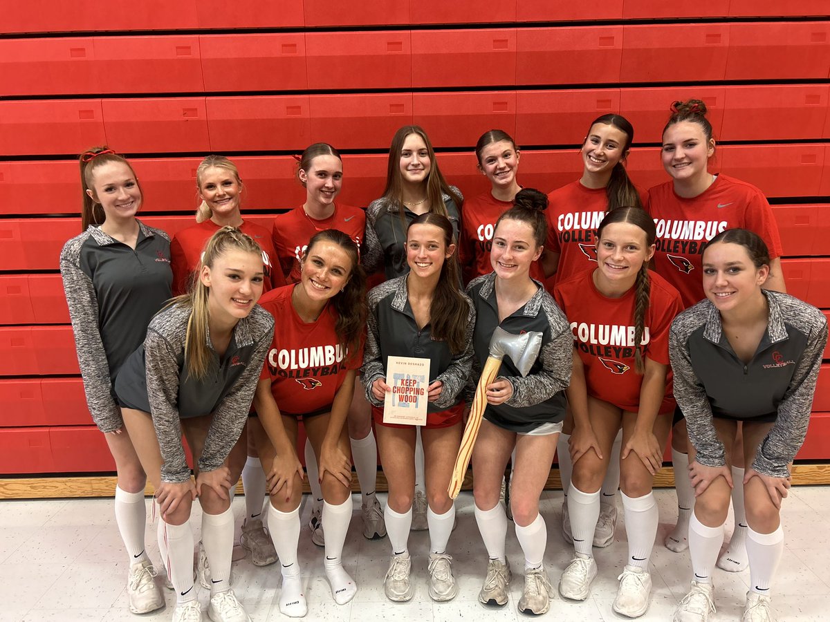 kayleyejohns's tweet photo. 🏐My Varsity Volleyball Team is currently doing a Team Bonding Book Study … Keep Chopping Wood by: Kevin Deshazo.  To remind them of their Team Goals and to always “Keep Chopping Wood” they will keep their blow up axe with them when they are together.  

#KeepChoppingWood https://t.co/cjOhZVAeDl